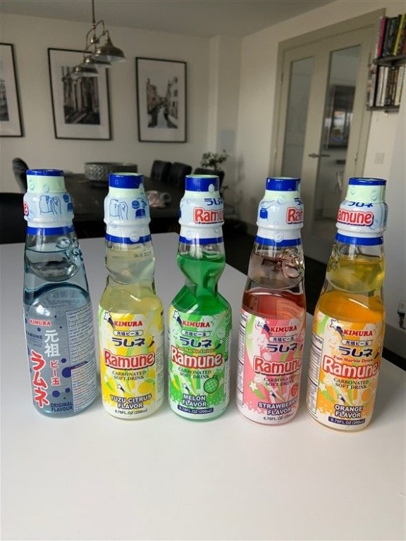 5 bottles of ramune soda