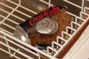 exploded coke zero in freezer