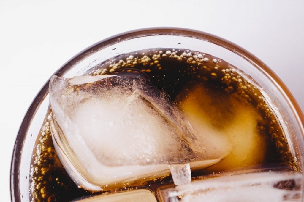 ice cubes and soda