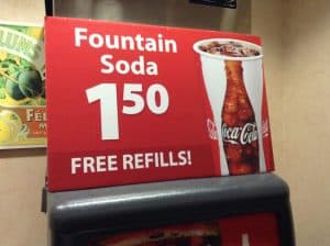 soda fountain free refills