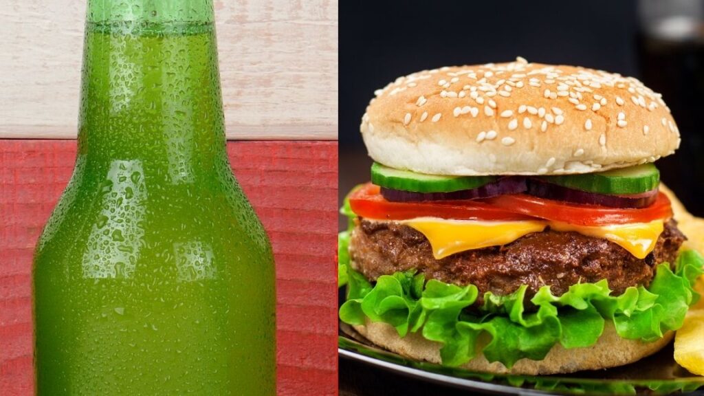 What is a Slaw Burger, Fries and a Bottle of Ski