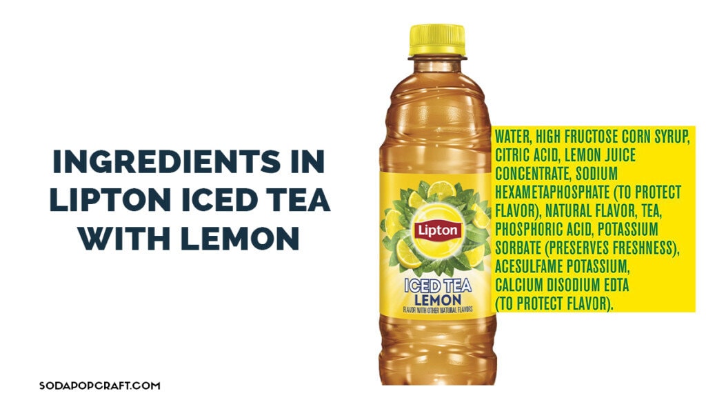 Ingredients in lipton iced tea with lemon